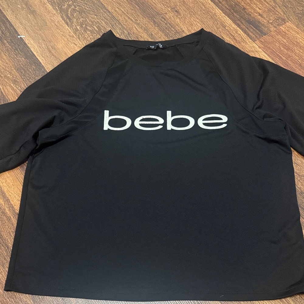 Bebe Black Raglan Sleeve Top